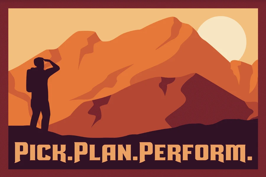 Pick. Plan. Perform. April 2022 Rucking Challenge patch