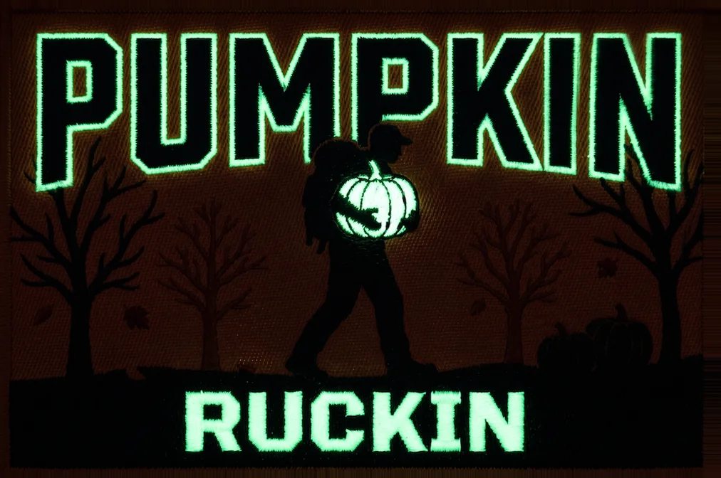 Pumpkin Ruckin patch glowing in the dark